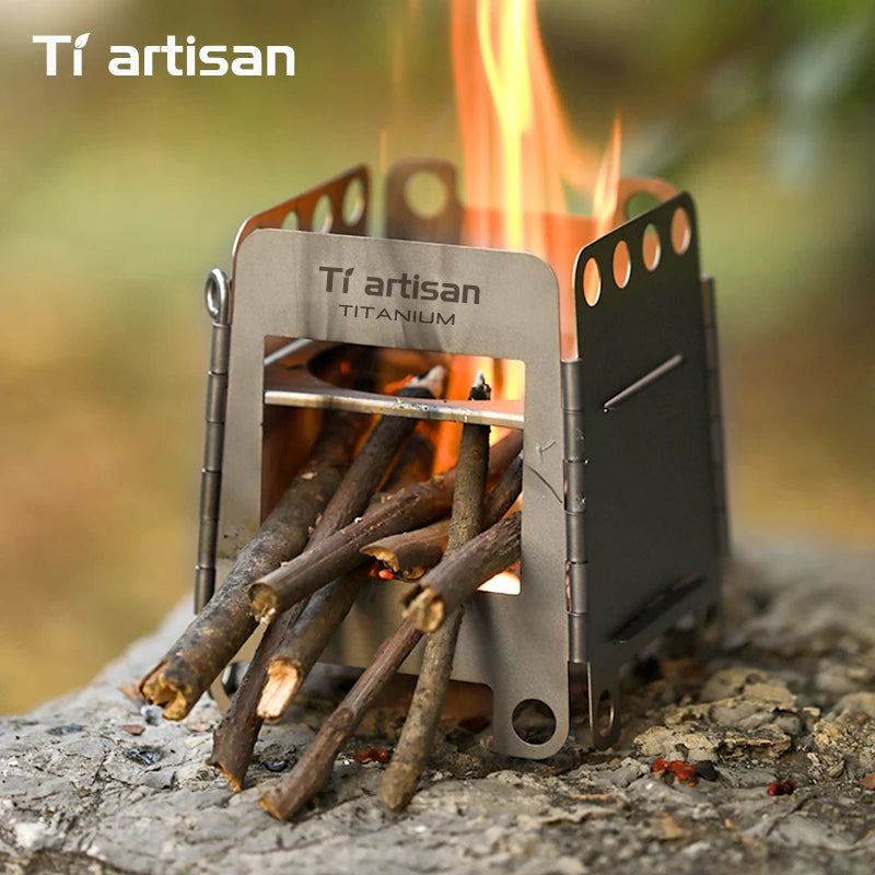 Tiartisan Ultralight Titanium Multi-Fuel Camping Stove – Folding Wood Burner