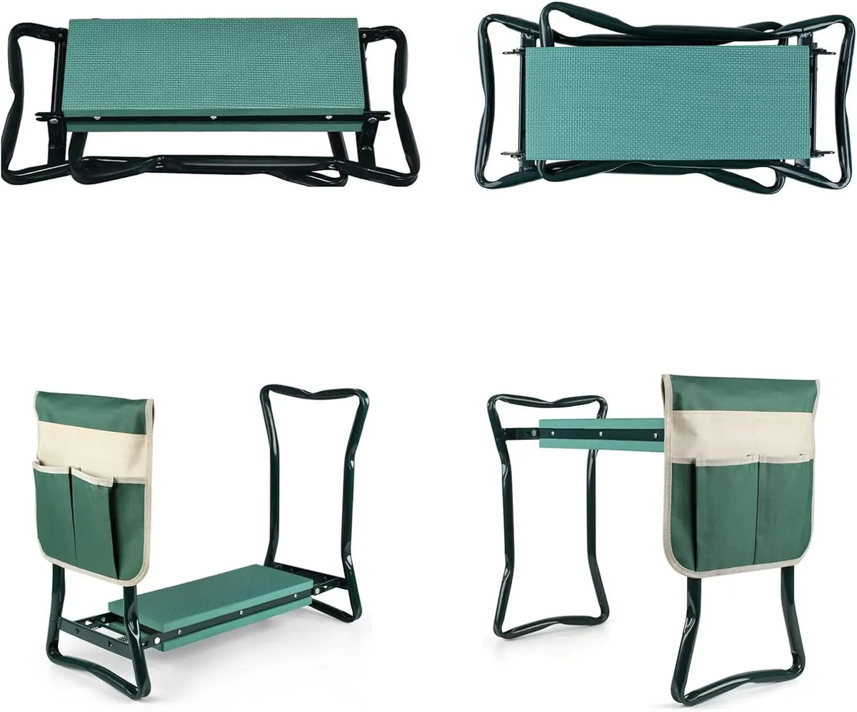 2-in-1 Folding Garden Kneeler & Seat with EVA Foam Pad