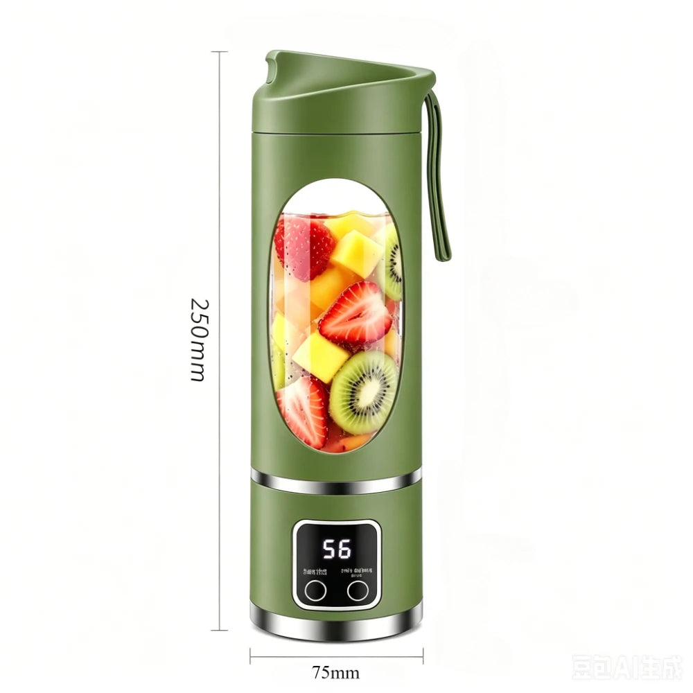 450ml Portable Juicer Blender Cup 12 Stainless Steel Blades 3 Speed Modes USB Charging