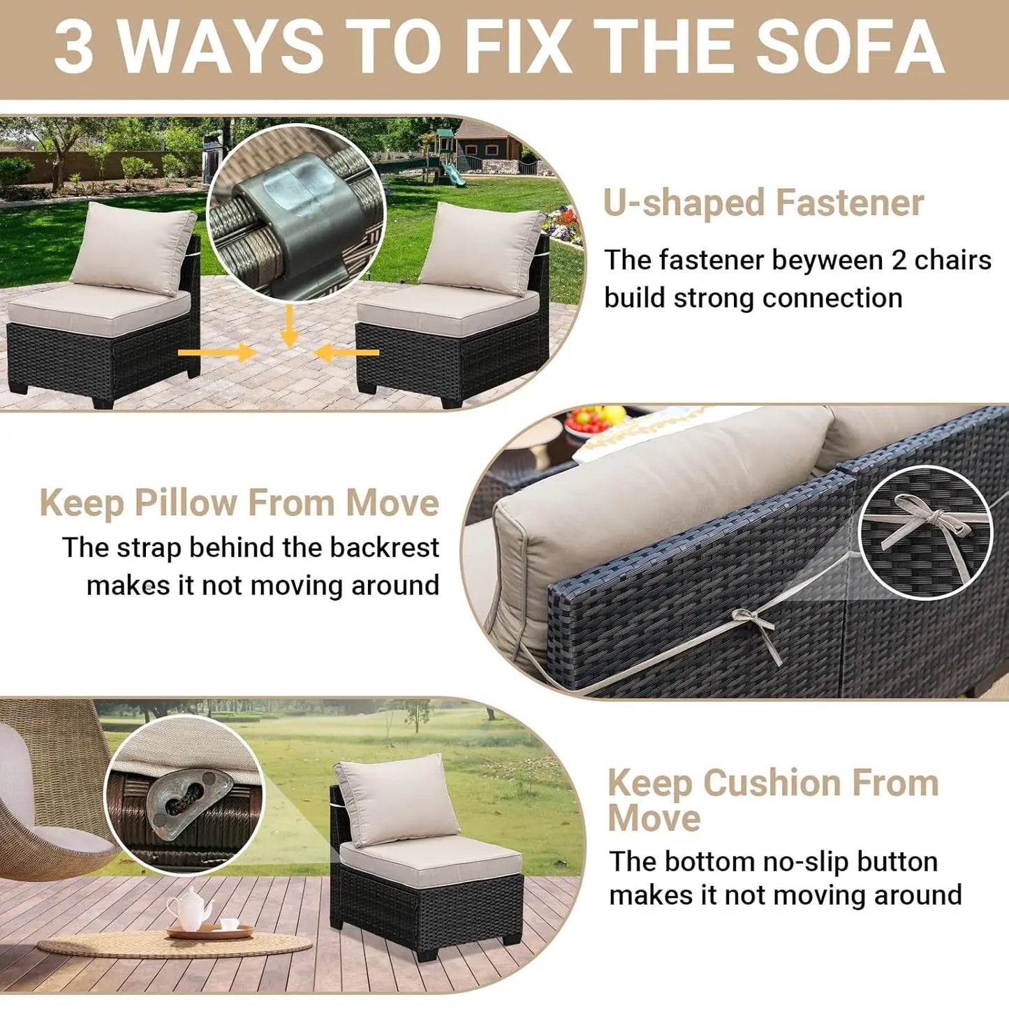 All-Weather 6-Piece Wicker Patio Furniture Set