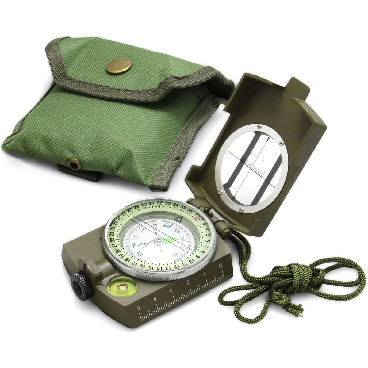 Professional Metal Sighting Compass with Luminescent Navigation Display