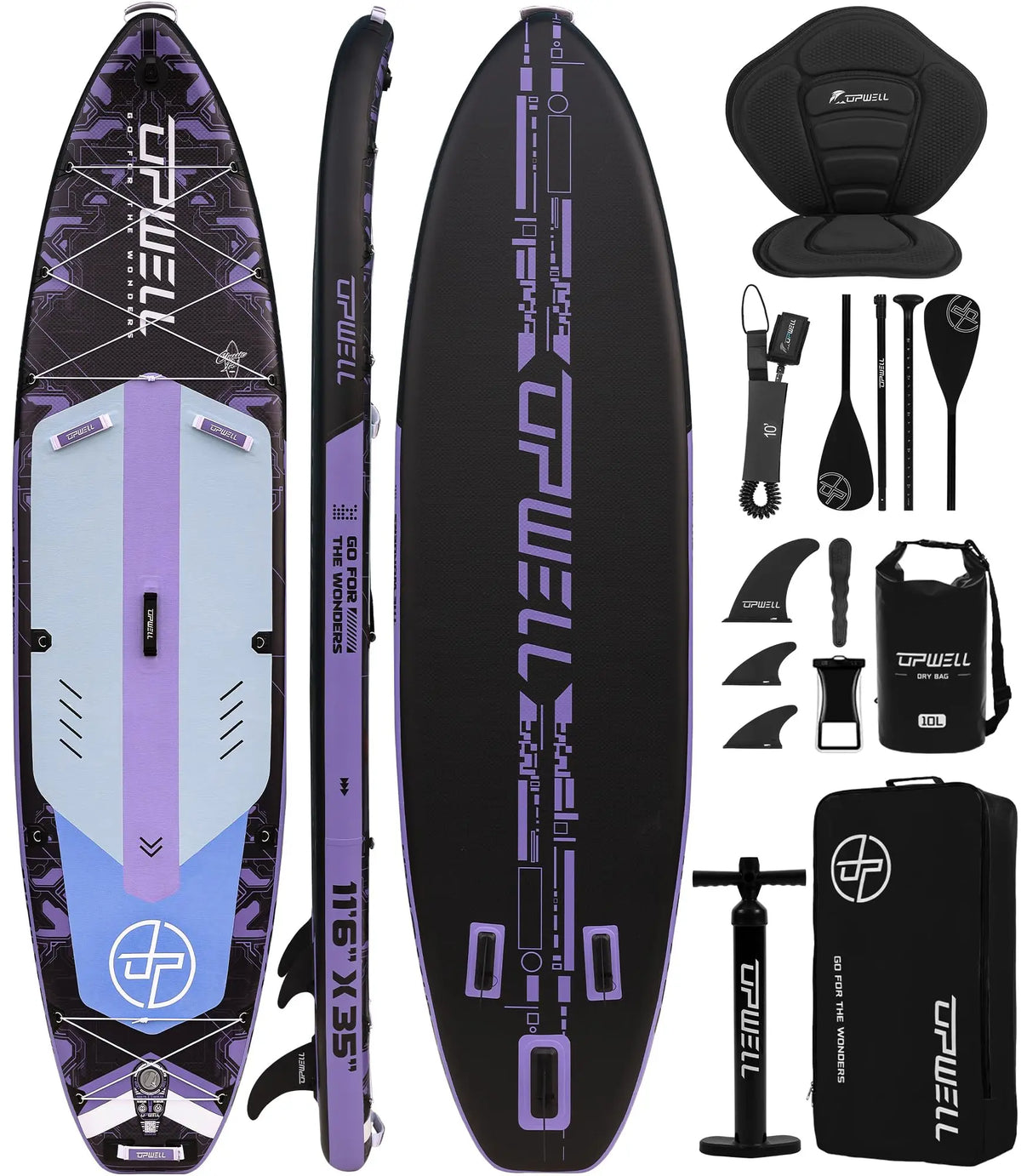 11'6" Extra-Wide Inflatable Stand-Up Paddle Board – 35" Recreational SUP