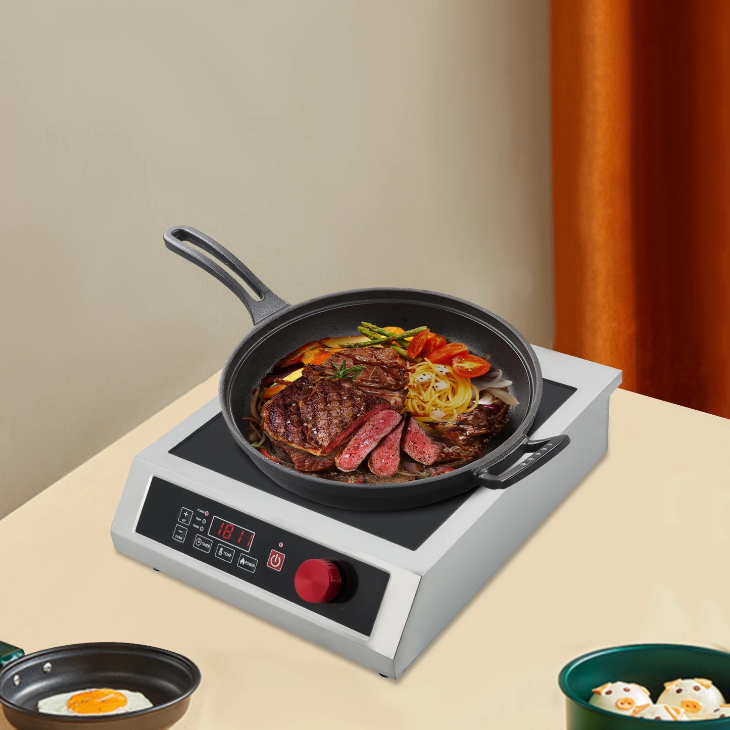 3500W Stainless Steel Induction Cooktop,110V