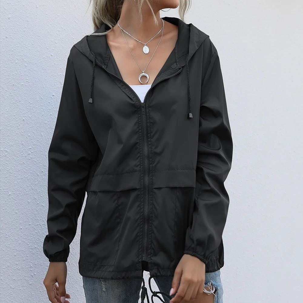 Women's Waterproof Hooded Hiking Rain Jacket