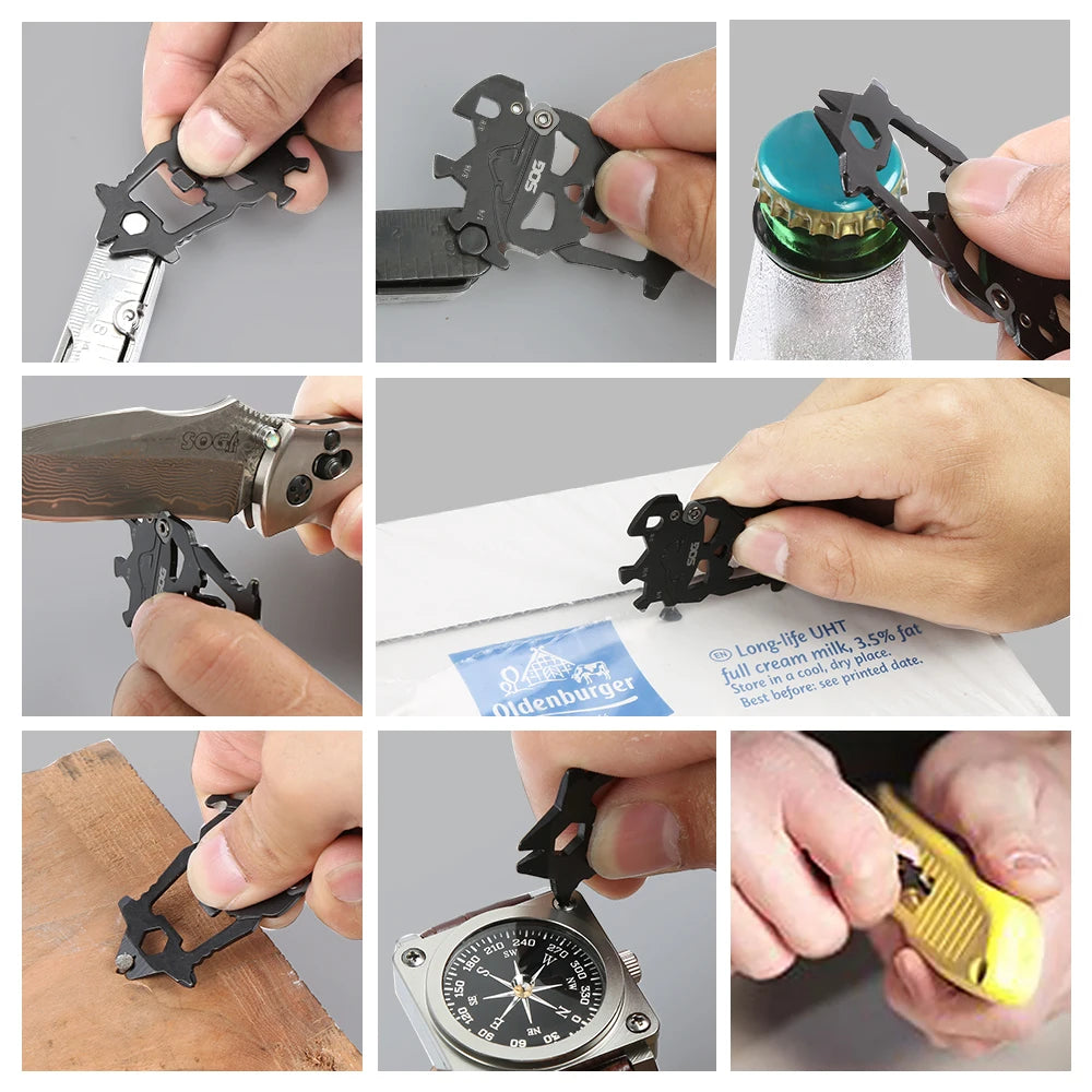 SOG MACV 12-in-1 Stainless Steel Keychain Multitool – 2-Pack