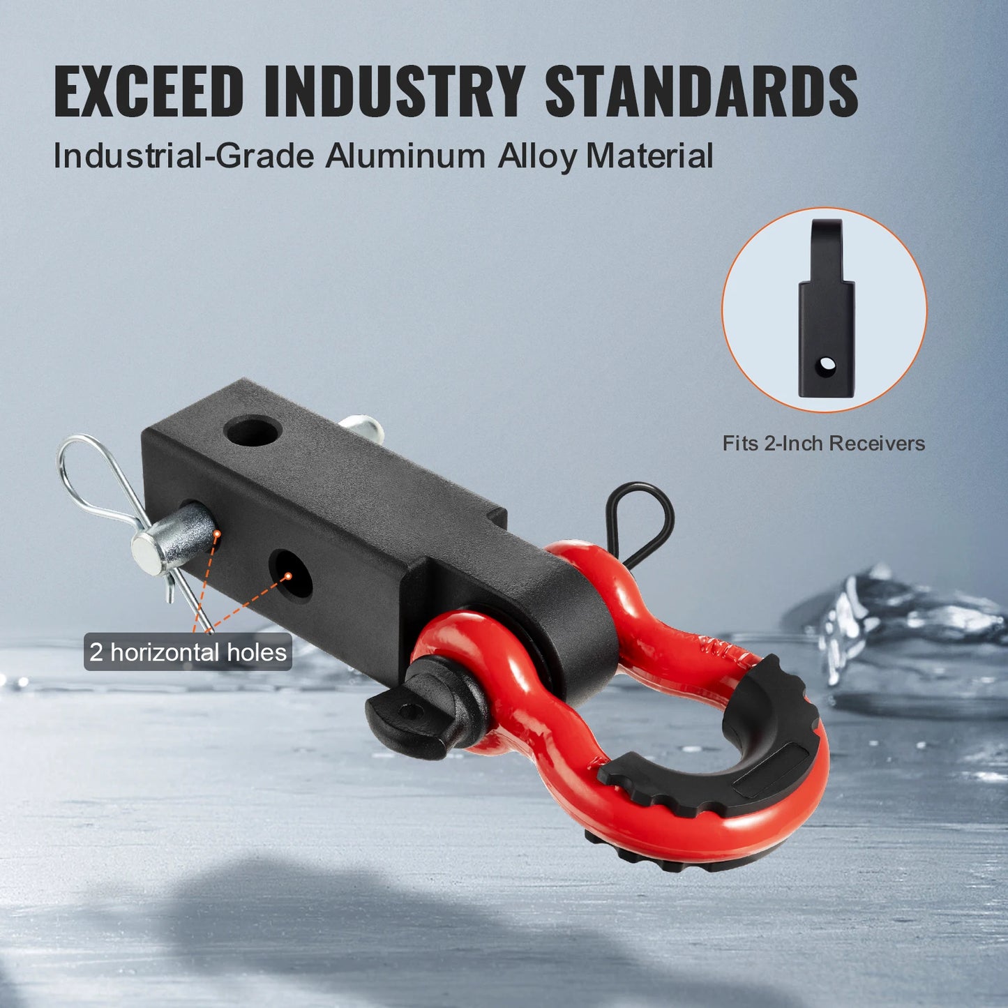 2in D-Ring Shackle Hitch Receiver with Trailer Hitch Lock Pin
