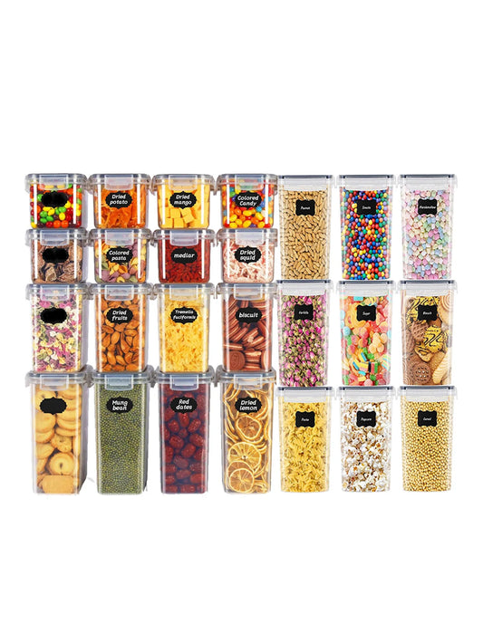 48-Piece Airtight Food Storage Container Set with Lids & Pantry Labels