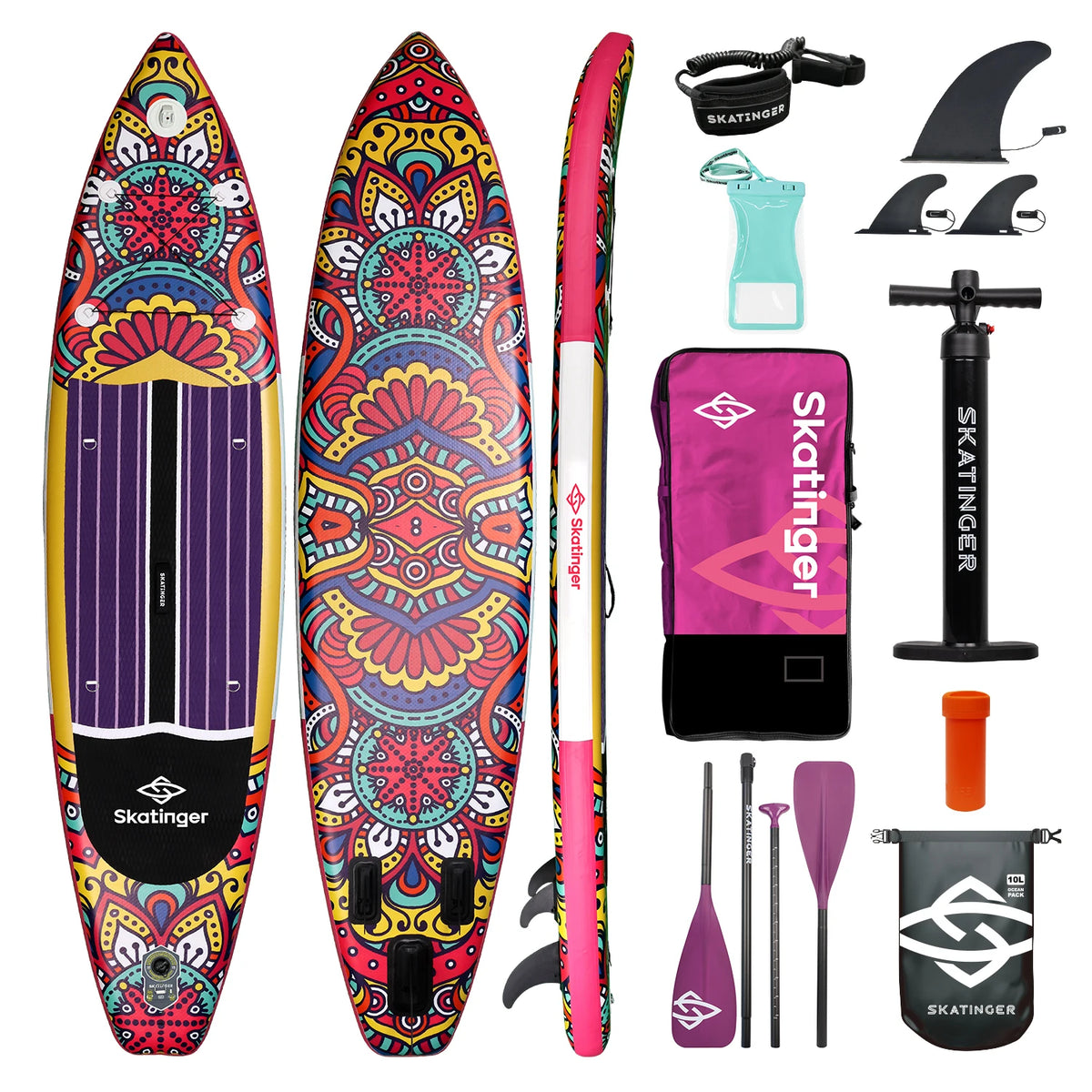 SKATINGER 11'6" Inflatable Stand-Up Paddle Board – Fishing & Adventure SUP
