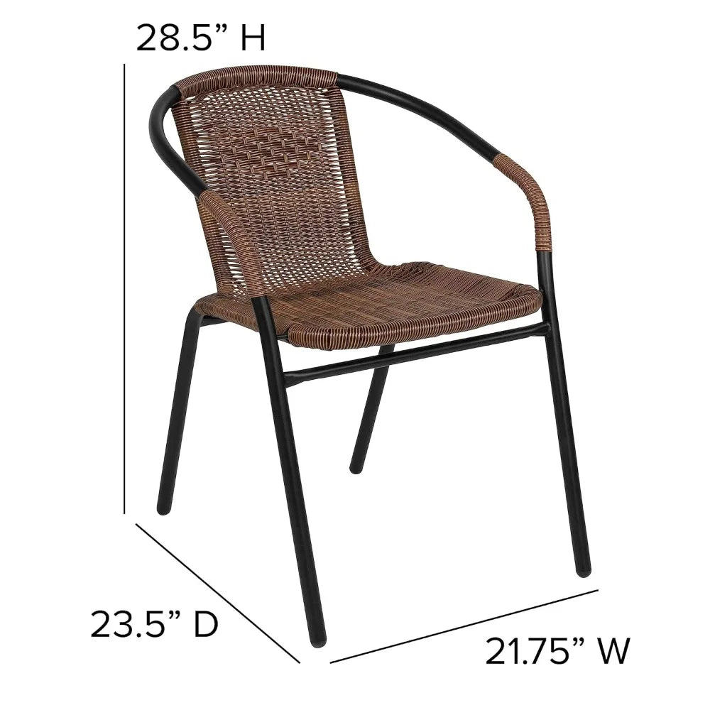 Stackable Rattan Chairs Curved Back