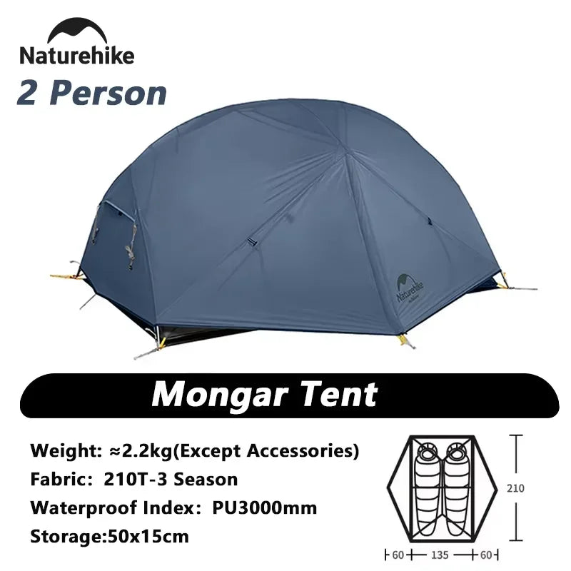 Naturehike Mongar 2-Person Ultralight Backpacking Tent with Footprint