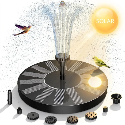  Floating Solar Fountain with 6 Nozzles & Stabilizers