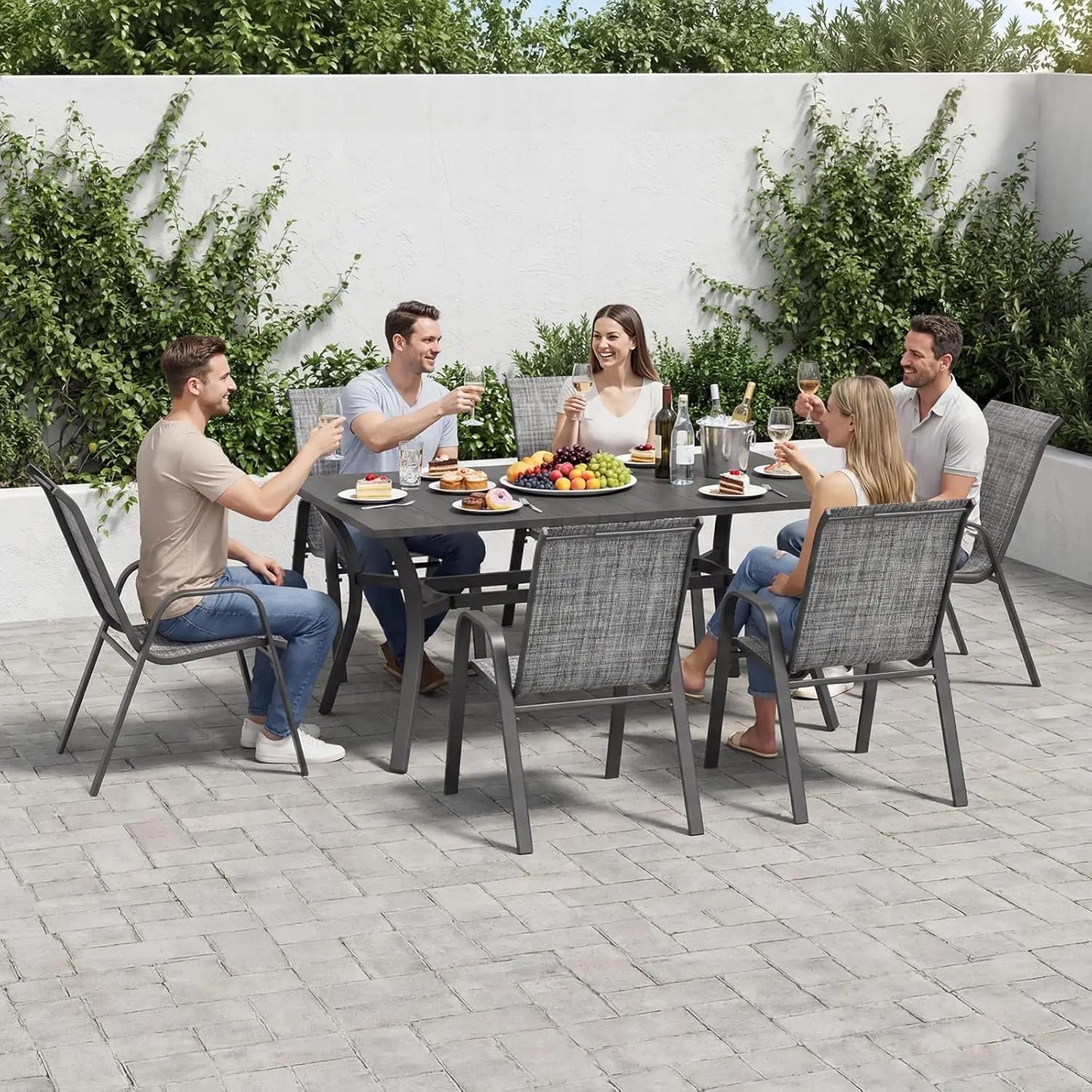 Stackable Outdoor Dining Chairs Set of 6