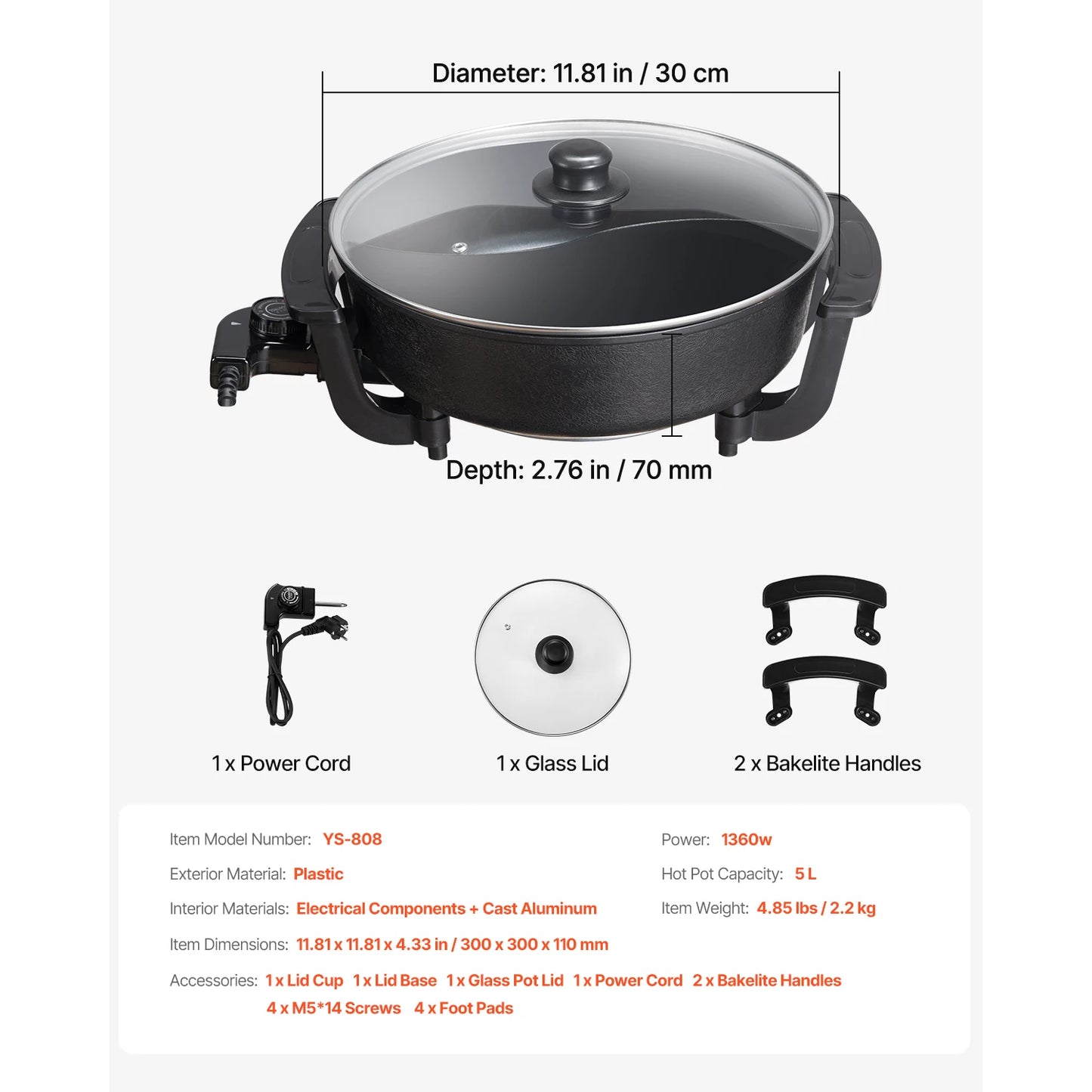 Electric Hot Pot  Electric Cooker with Divider