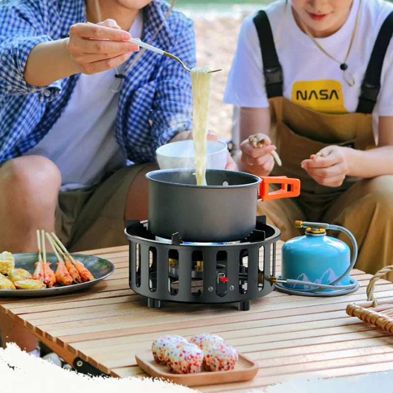 7-Core  Portable Camping Stove Windproof Gas Burner with Electronic Ignition