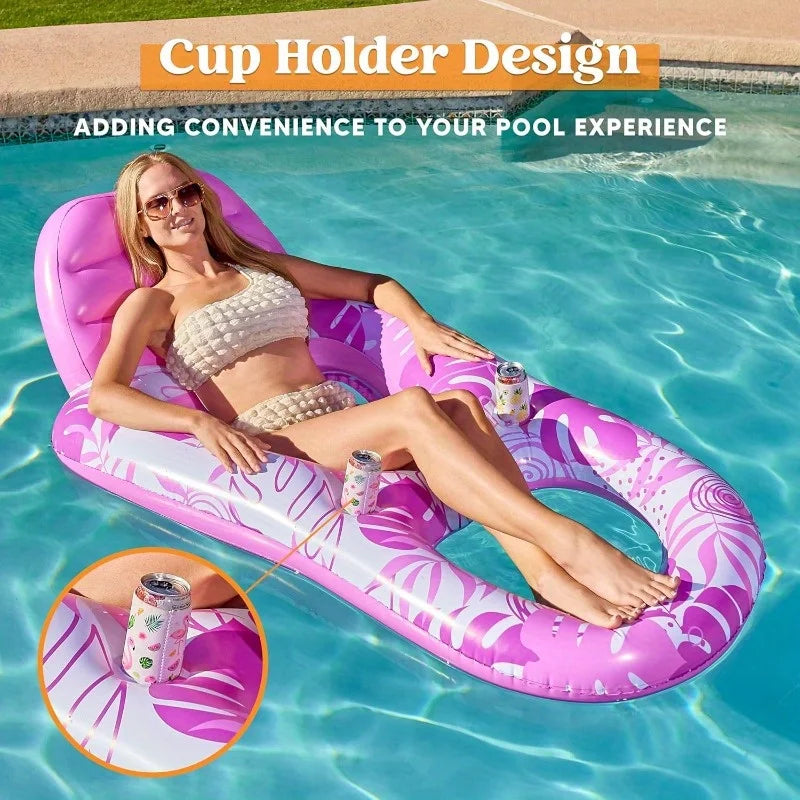 Inflatable Adult Pool Floats Lounger Pool Float Lounge Raft Floaties Water Recliner Chair for Summer Water Party