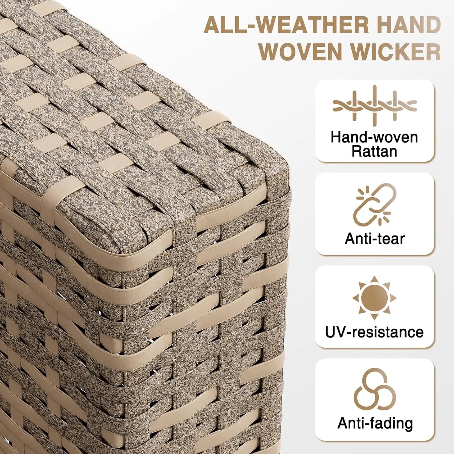 7-Piece Outdoor Patio Furniture Set Thick Cushion