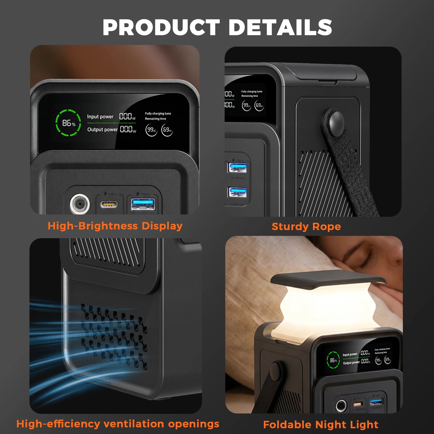 CTOLITY 200W Power Station Power Bank 60000mAh