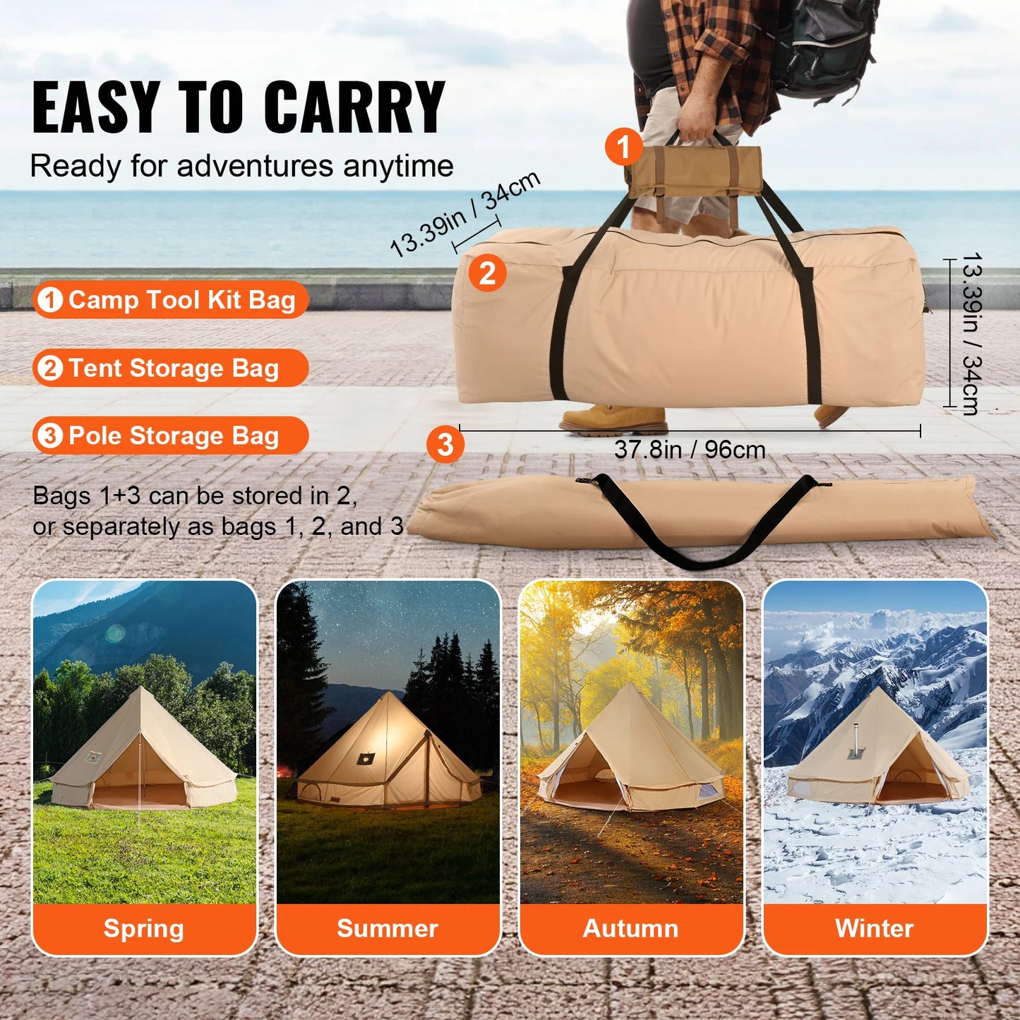 4 Seasons 5m Yurt Canvas  Holds up to 8 People