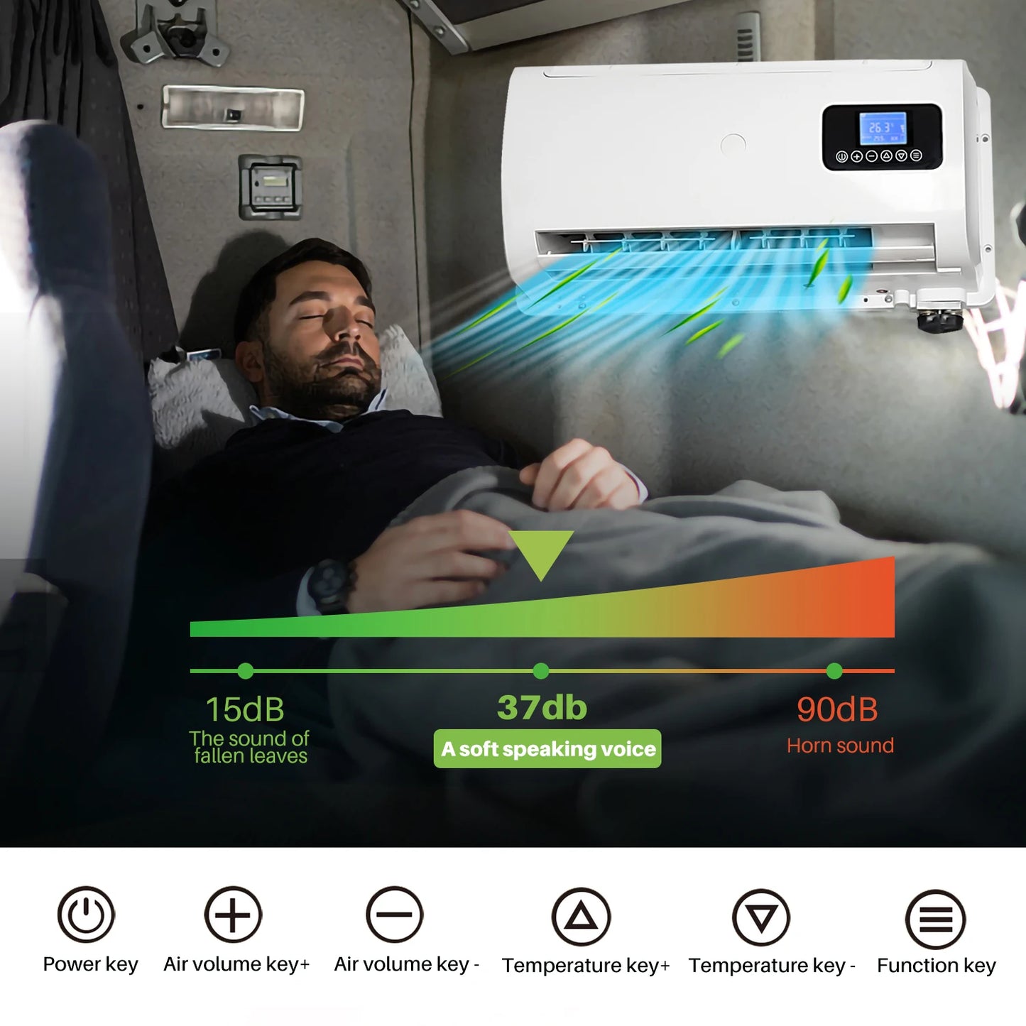 Treeligo 12V/24V 12000BTUmSplit Air Conditioner Electric