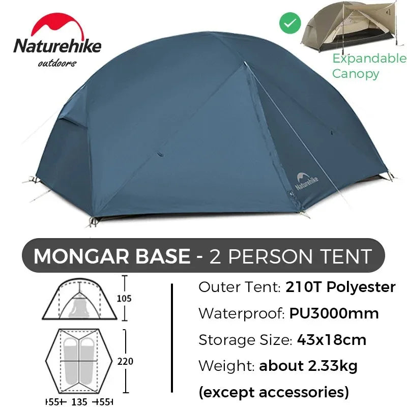 Naturehike Mongar 2-Person Ultralight Backpacking Tent with Footprint