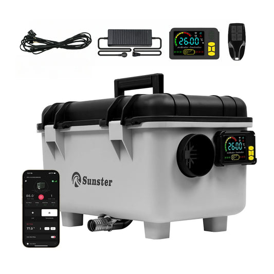 8KW 12V/24V/230V Toolbox Diesel Air Heater Quiet Night Heater W/Power Adapter/Constant Temperature/LCD Panel