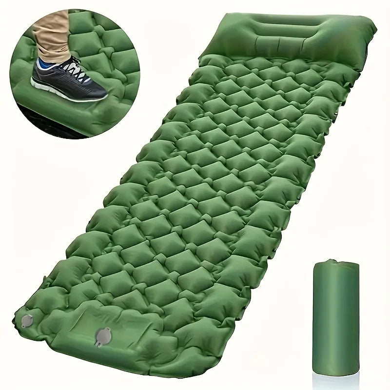 Quick-Inflate Camping Sleeping Pad – Extra-Thick Portable Hiking Mattress