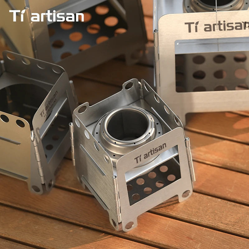 Tiartisan Ultralight Titanium Multi-Fuel Camping Stove – Folding Wood Burner