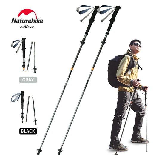 Naturehike Carbon Fiber Trekking Poles 5 Sections Portable Folding Climbing Sticks Outdoor Hiking Collapsible Walking Sticks