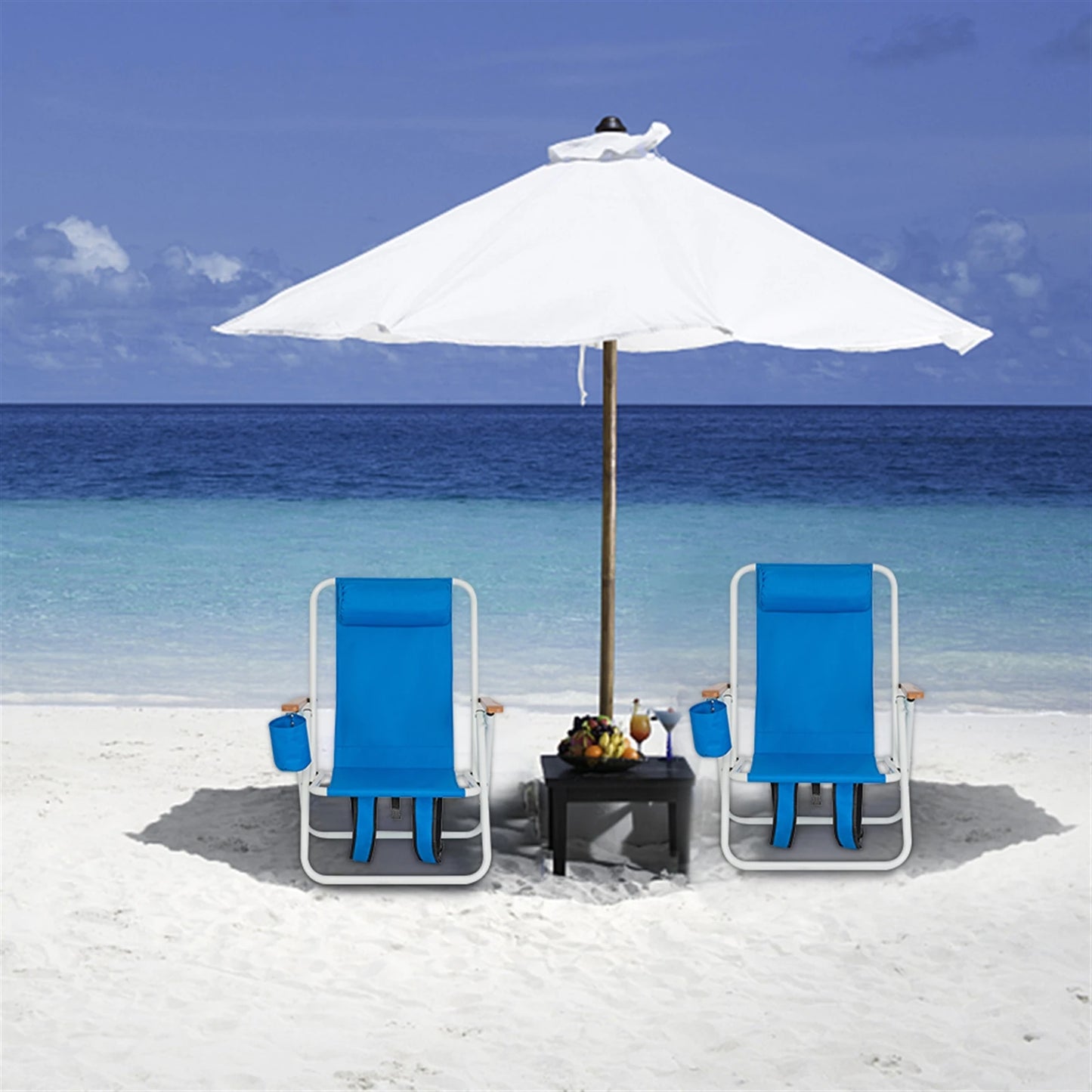 Portable Beach Chair with Adjustable Headrest