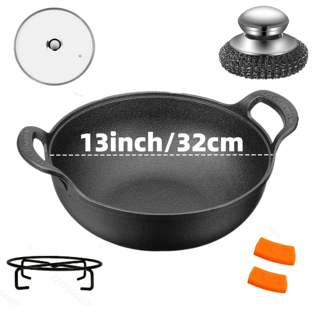 3-Piece Pre-Seasoned Cast Iron Skillet Set – 6", 8" & 10"