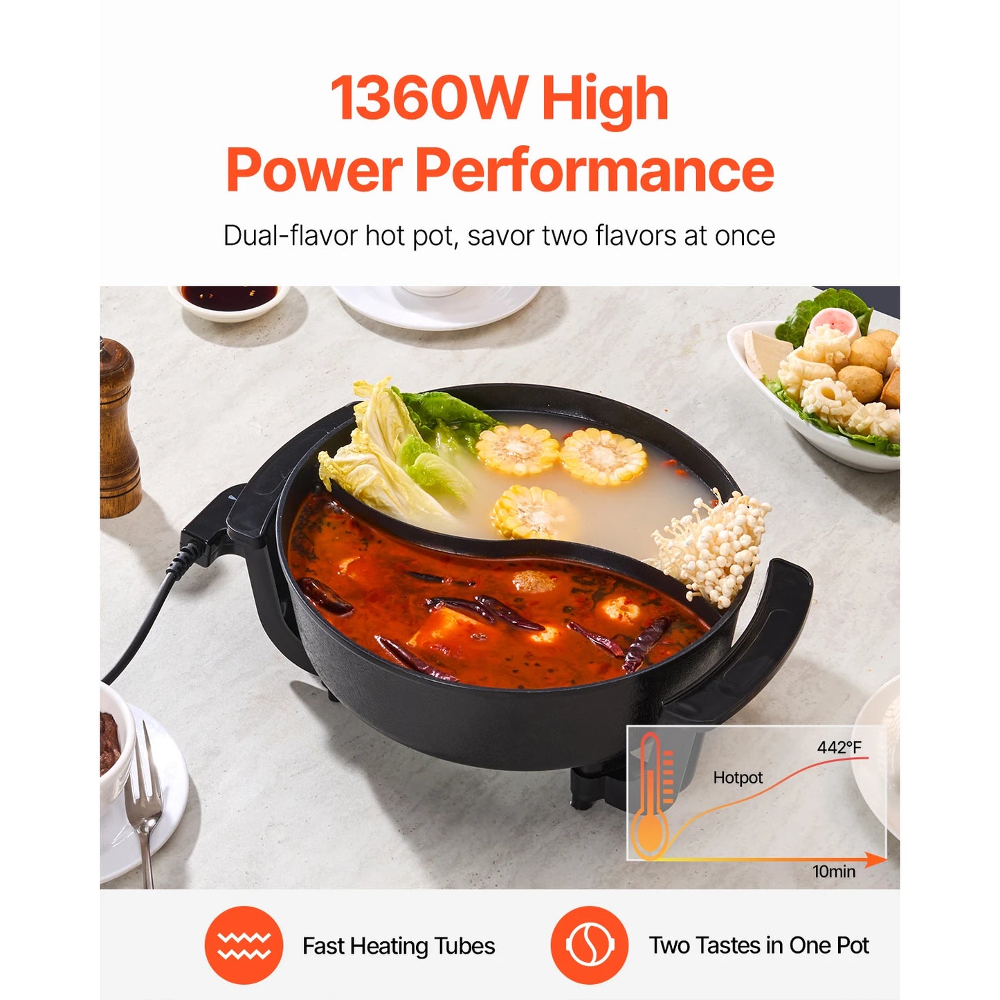 Electric Hot Pot  Electric Cooker with Divider