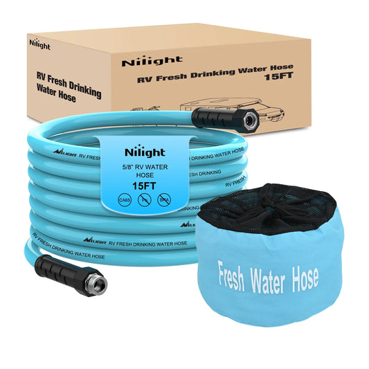 RV Water Hose 15FT Garden Drinking Hoses with Storage Bag Leakproof Anti-Kink
