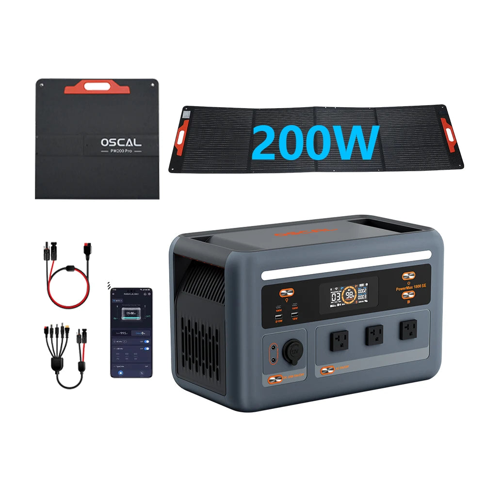 OSCAL PowerMax 1800SE Portable Power Station – 1800W, 1024Wh LiFePO4