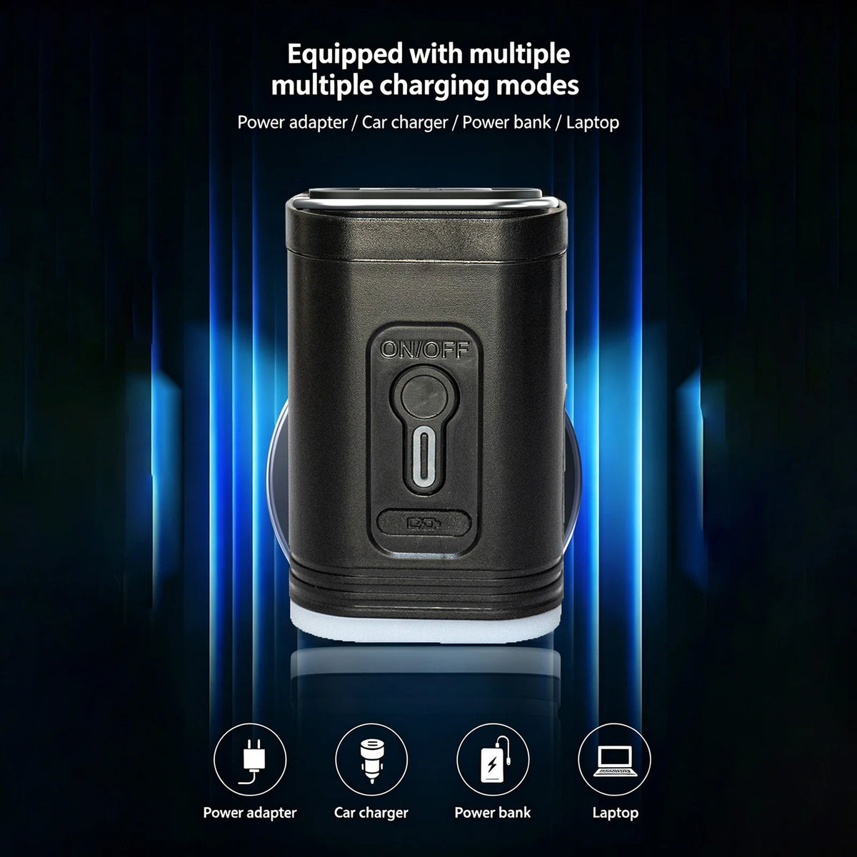 Portable Rechargeable Electric Air Pump with LED Light & 5 Nozzles