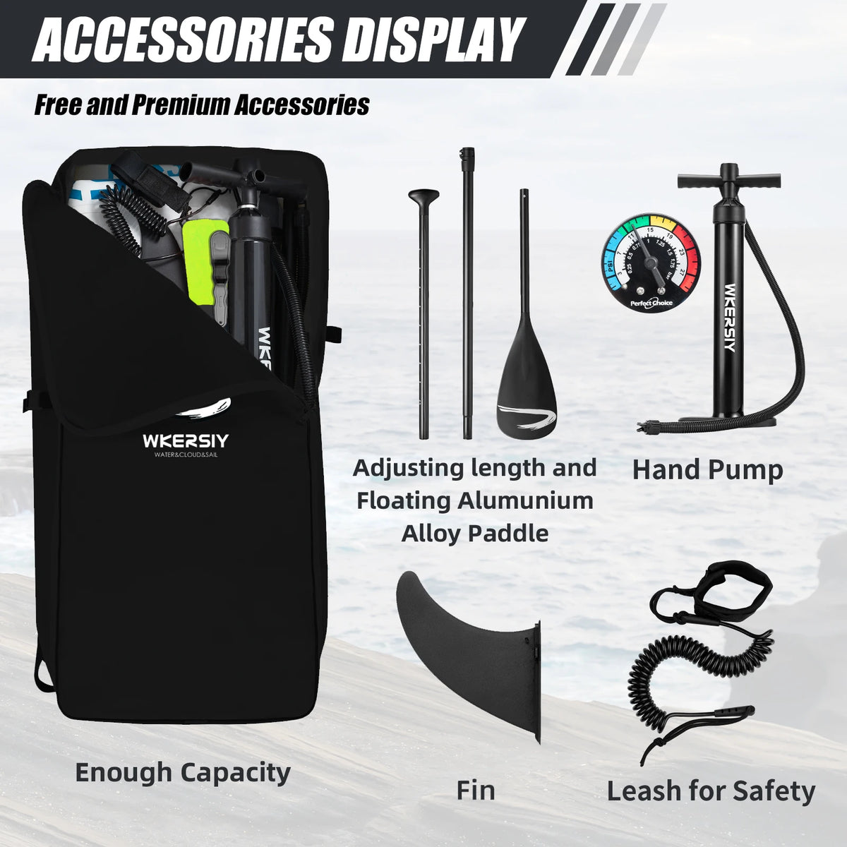 11FT Inflatable Stand-Up Paddle Board – 32" Wide, 4 Colors & Accessories