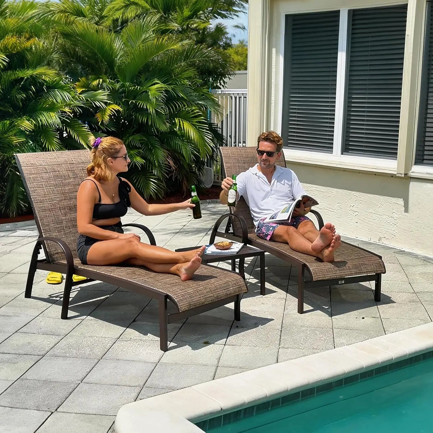 Outdoor Chaise Lounge Chair Set