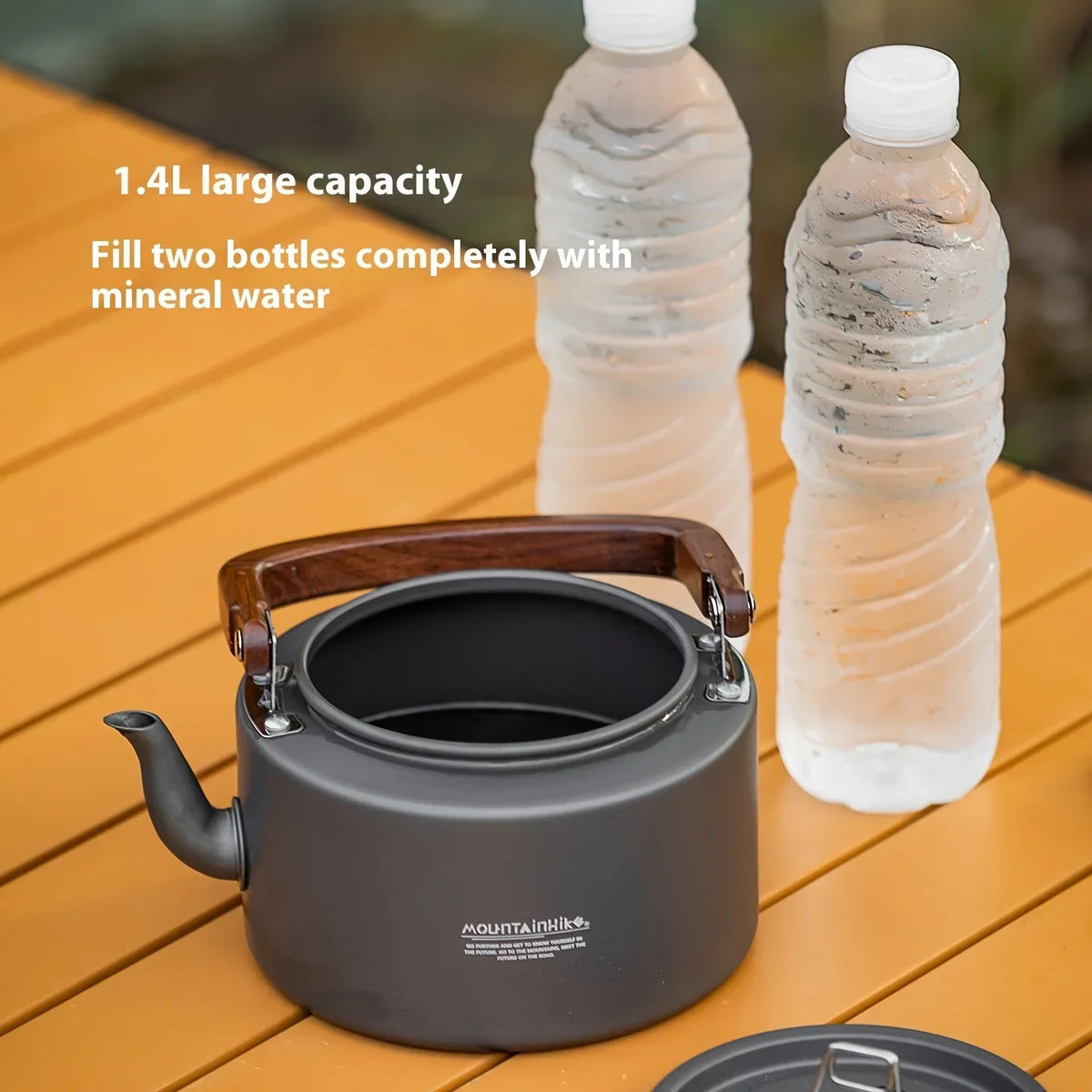 Portable Camping Tea Kettle – Lightweight Aluminum Alloy with Wooden Handle