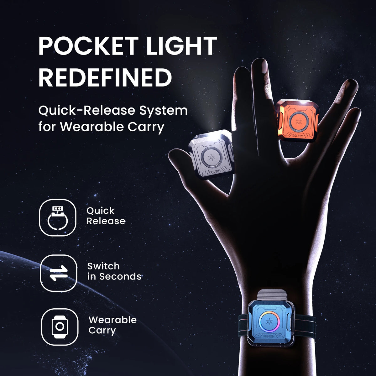 300-Lumen Pocket Flashlight with RGB Signal Light & Magnetic Base