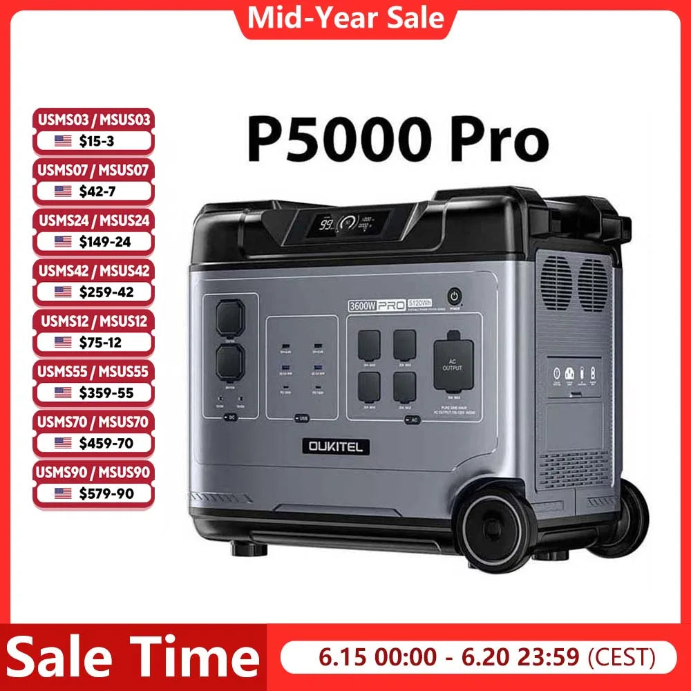 Pro Portable Power Station 5120Wh Solar Generator