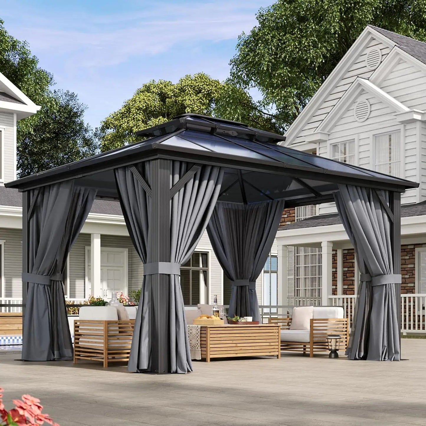 12x10 Hardtop Gazebo Aluminum