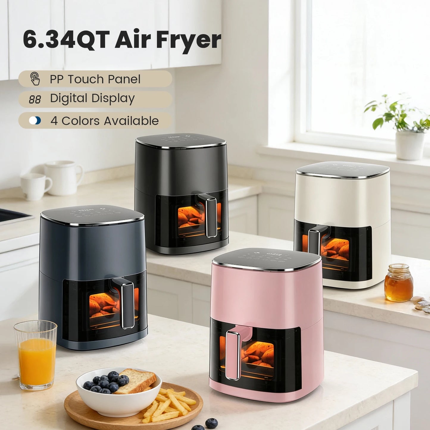 6 Quart Electric Air Fryer with Window
