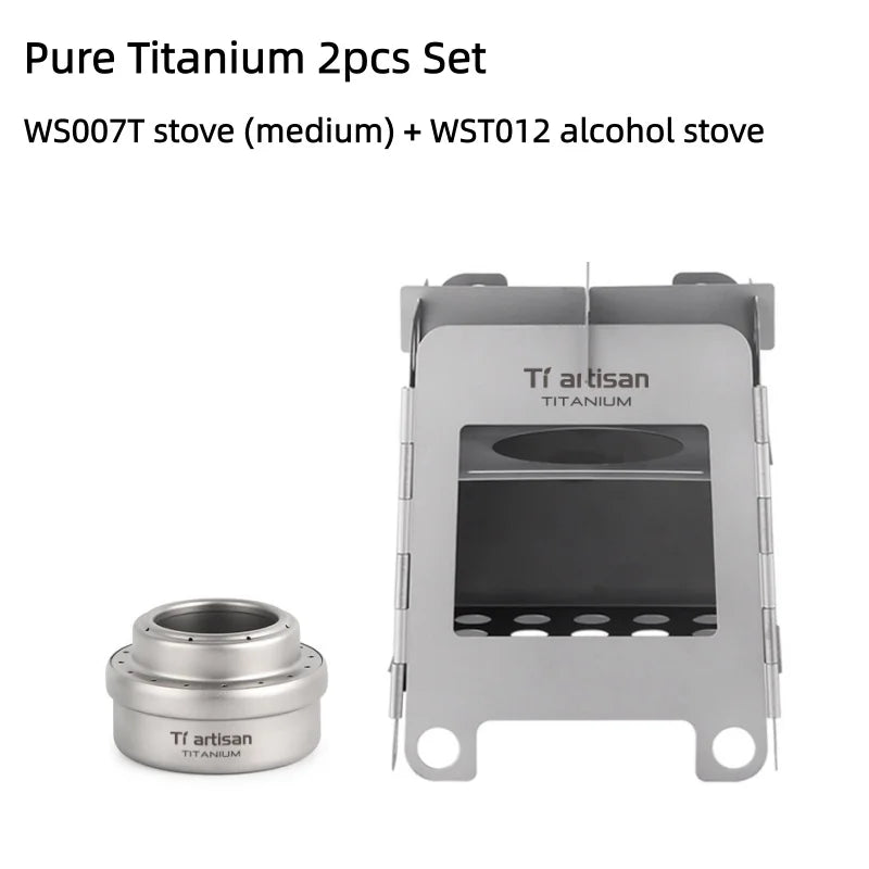Tiartisan Ultralight Titanium Multi-Fuel Camping Stove – Folding Wood Burner