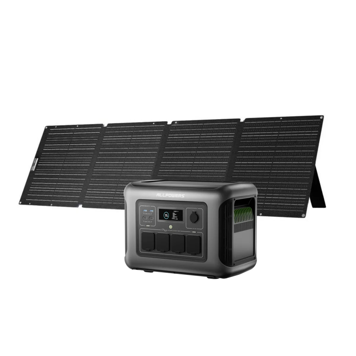 ALLPOWERS R1500 LITE Portable Power Station with Solar Panel 100W 200W 1056Wh LiFePO4 Battery Solar Generator for Outdoor RV
