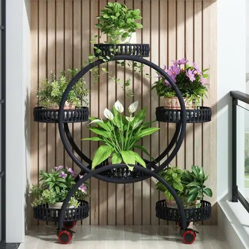 4-Tier Rolling Plant Stand for 6 Pots