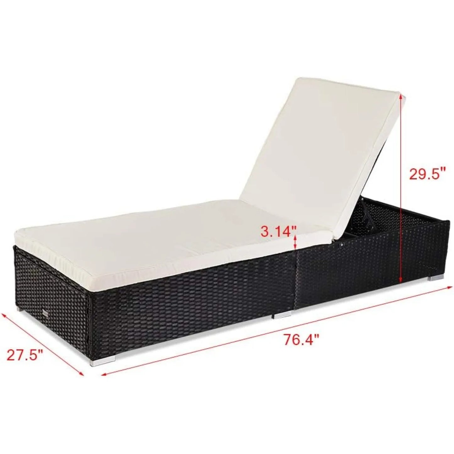 Wicker Patio Chaise Lounge Chair