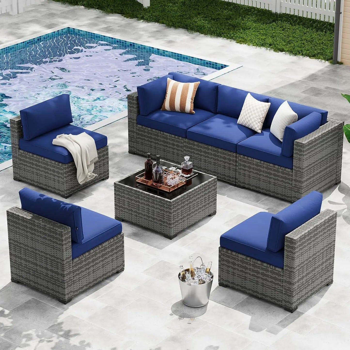 7-Piece Wicker Patio Furniture Set
