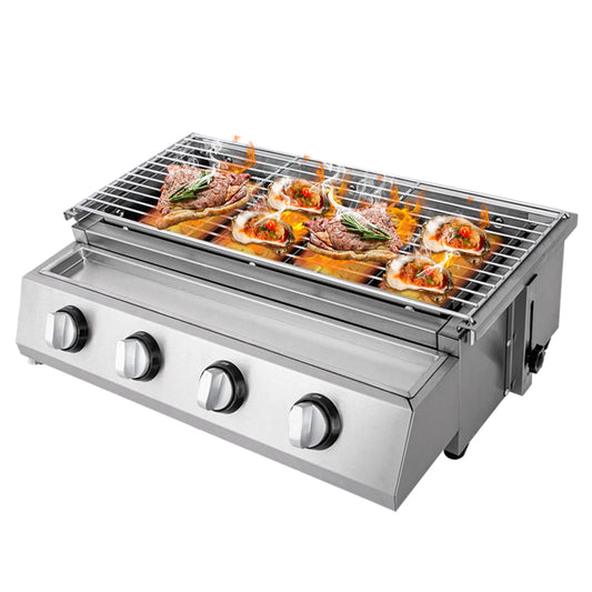 4-Burner Stainless Steel Portable Tabletop Gas Grill