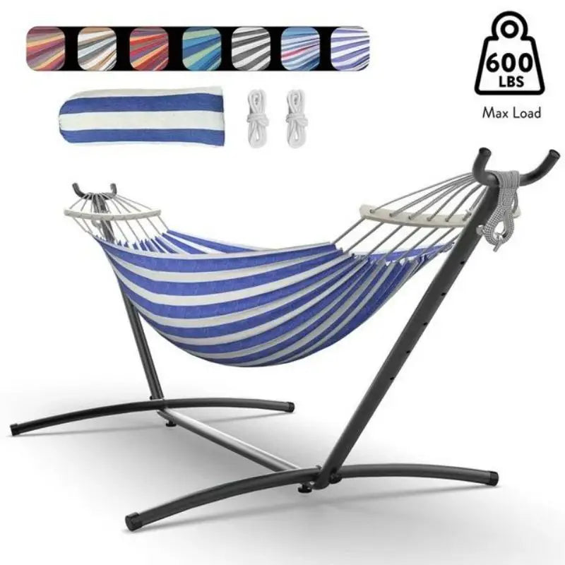 Adjustable Hammock with Stand & Storage Bag – 600 lb Capacity