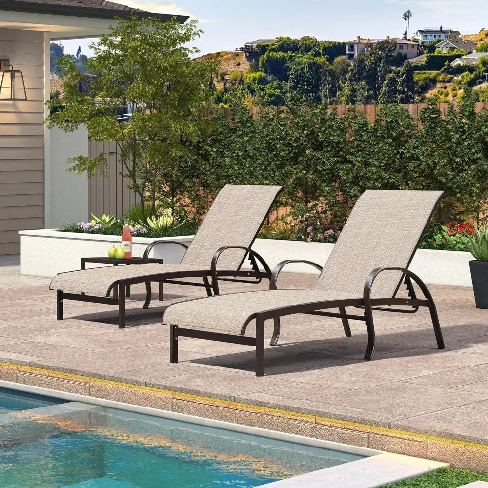 Outdoor Chaise Lounge Chair Set