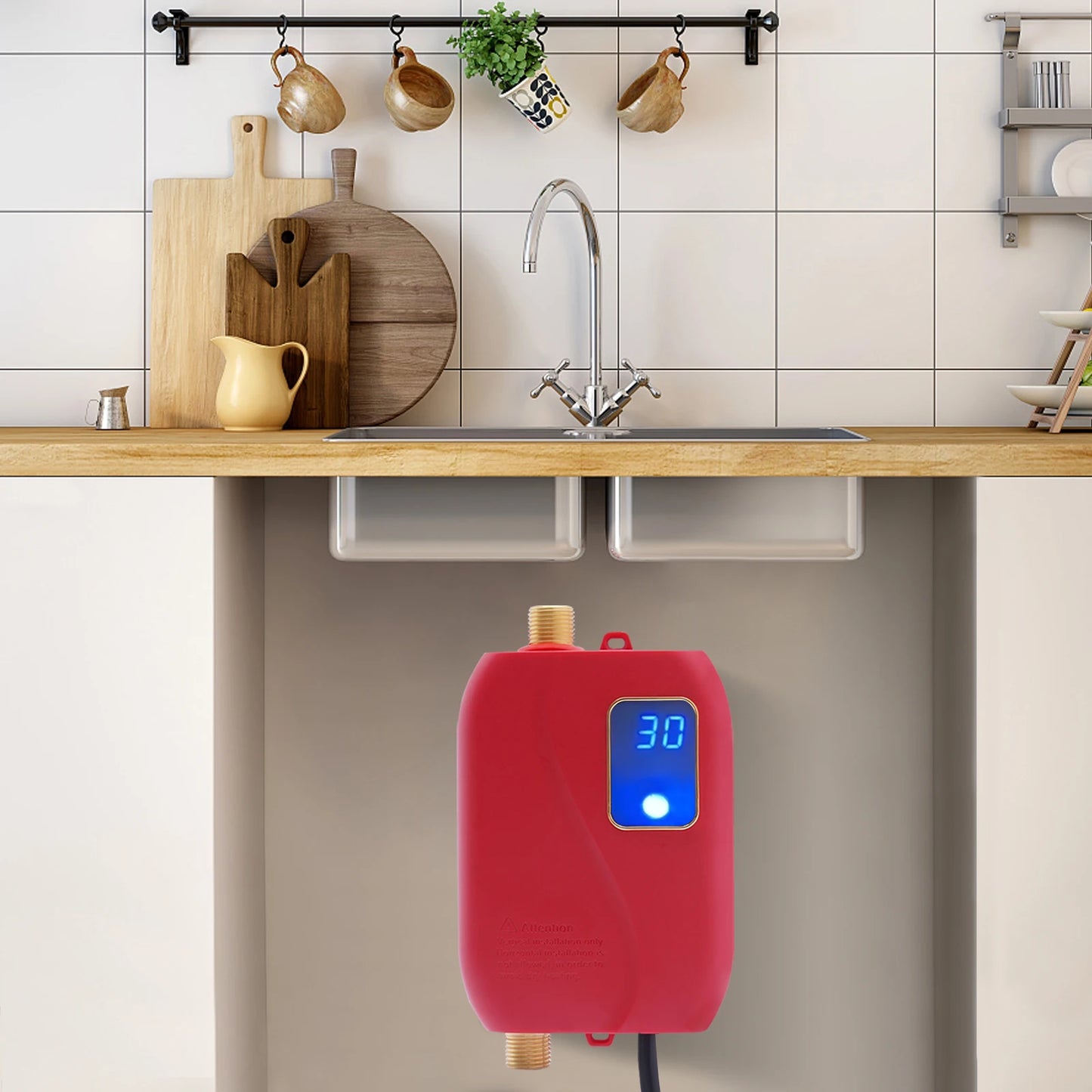 3000W Instant Water Heater 68-122℉ Kitchen
